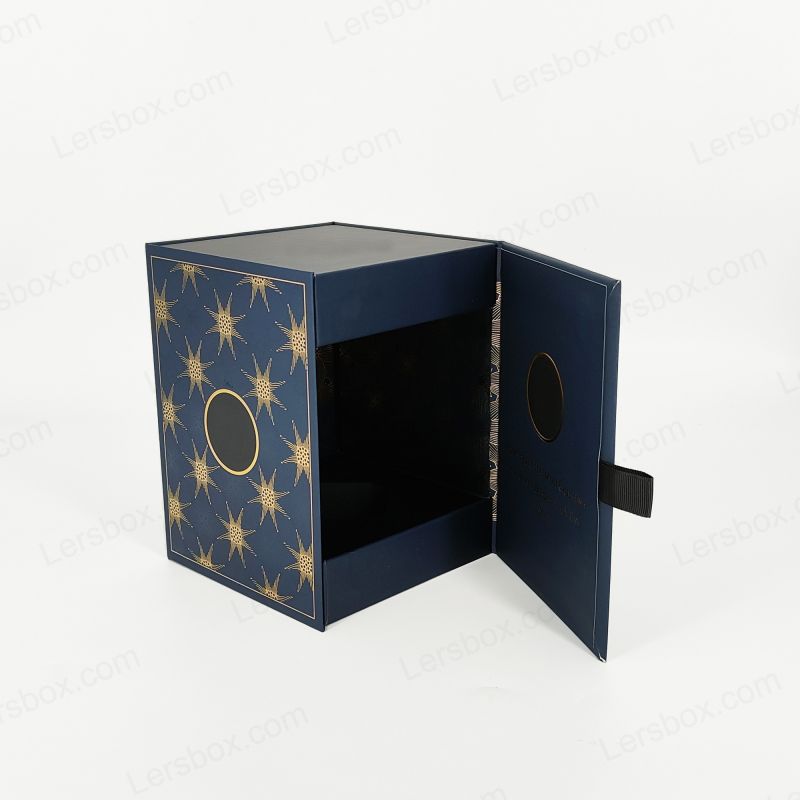 Caja de perfume rígido de lujo con logotipo de lámina de oro personalizado y elegante bandeja Eva HP002