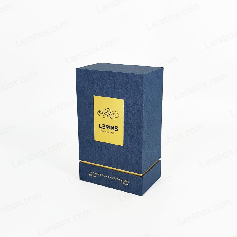 LOGO DE GOLD Foil Embalaje de perfume rígido con bandeja de Eva Premium Interior HP004