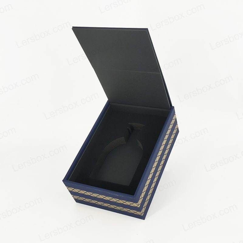 Caja de perfume de lujo con estampado de aluminio de oro personalizado y bandeja de Eva para protección adicional HP018