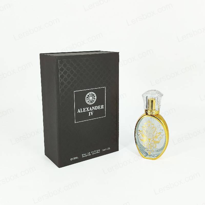 Caja de perfume sellada de lámina de oro con tapa rígida e inserto Eva para una presentación lujosa HP021