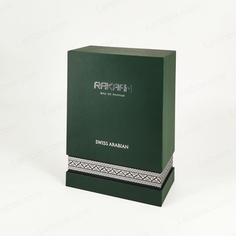 Embalaje de perfume de aluminio de oro exclusivo con bandeja de eva y estructura rígida HP024