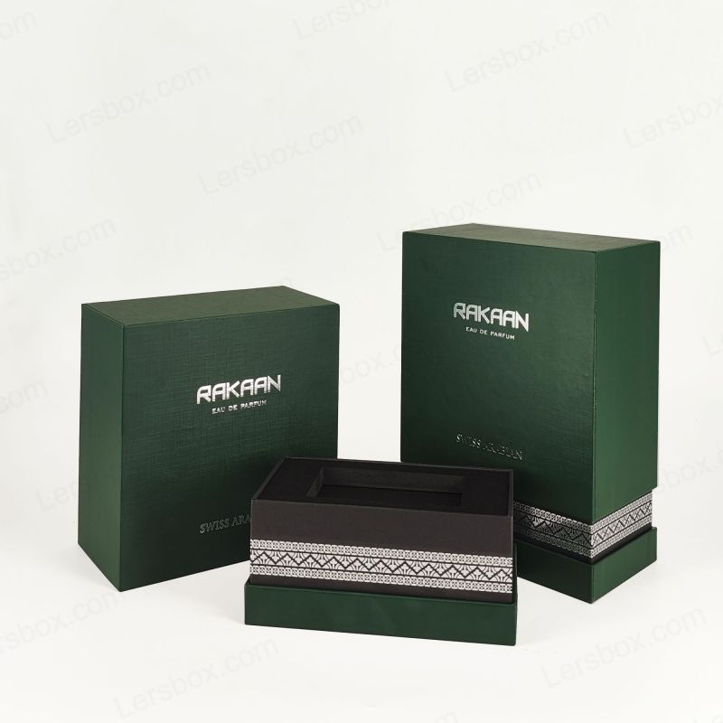 Embalaje de perfume de aluminio de oro exclusivo con bandeja de eva y estructura rígida HP024