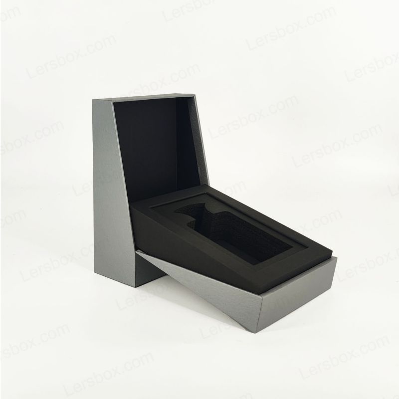 Caja de perfume de lámina de oro de lujo con bandeja de espuma Eva y elegante base de tapa HP025