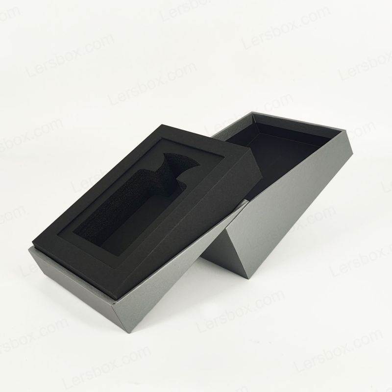 Caja de perfume de lámina de oro de lujo con bandeja de espuma Eva y elegante base de tapa HP025