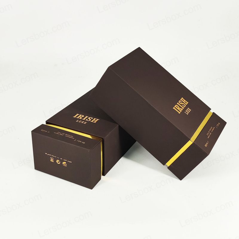 Caja de perfume sofisticada con papel de oro personalizado y espuma EVA para pantalla segura HP028
