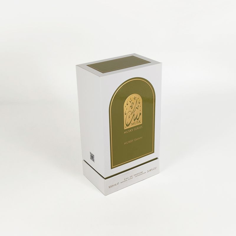 Caja de perfume en relieve de aluminio de oro con bandeja Eva, base rígida y diseño de tapa elegante HP031