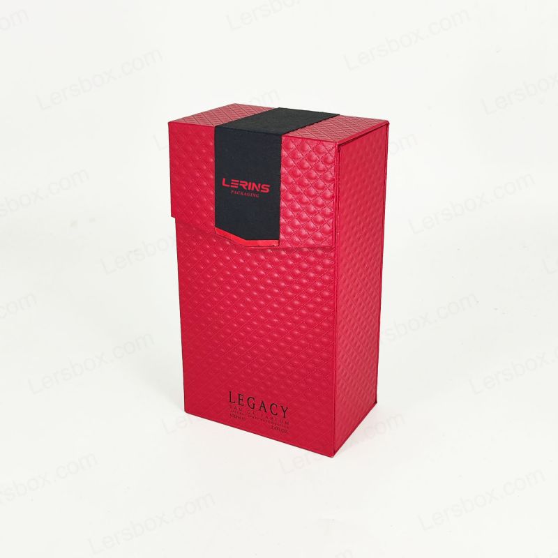 Caja de regalo de perfume de aluminio de oro artesanal con inserto de espuma EVA y construcción rígida HP032