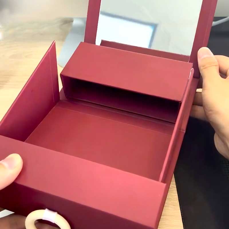 Caja cosmética de espejo de estilo Flip