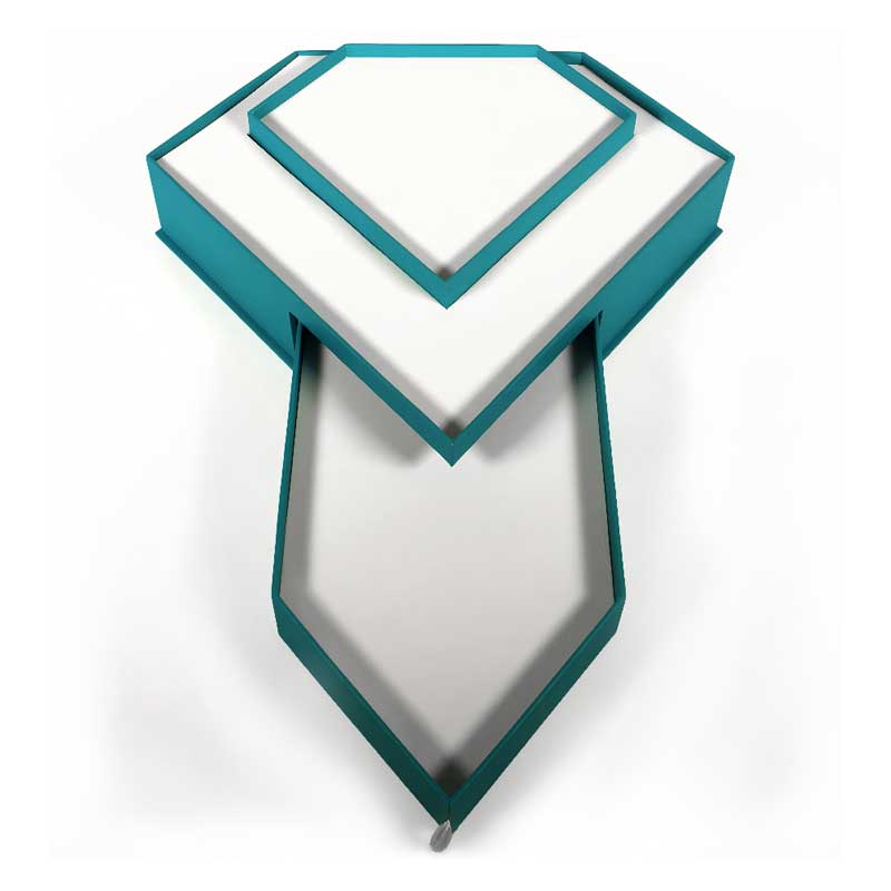 Caja cosmética en forma de diamante de estilo cajón